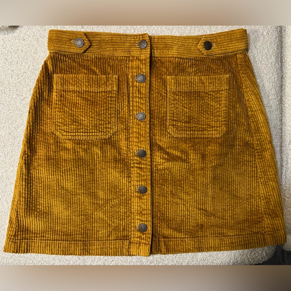 Madewell Mustard Corduroy Mini Skirt